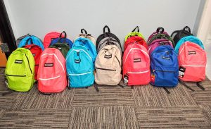 Backpacks ready for local charities